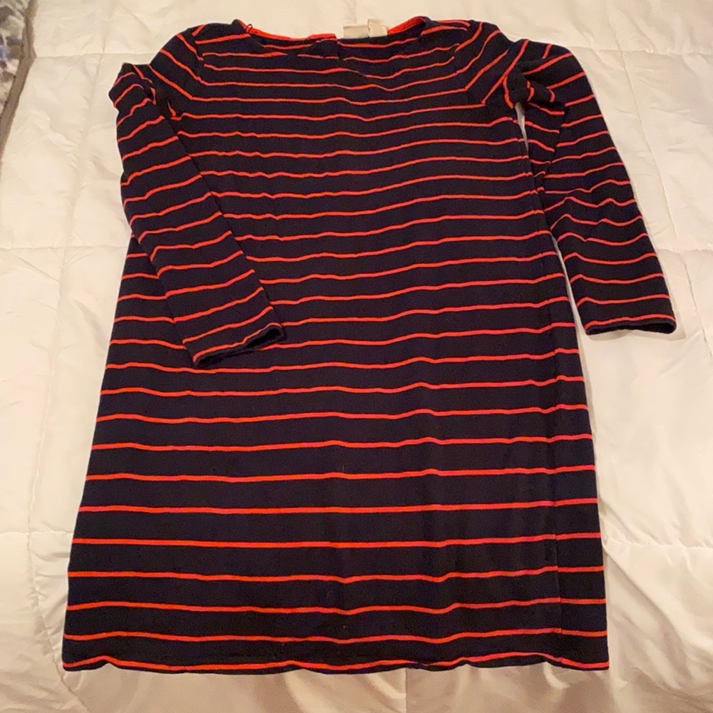 18. Red and navy blue stripped dress